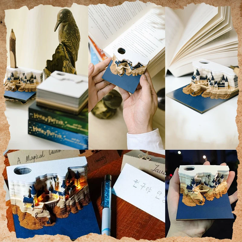 3D Волшебный замок-памятка с подсветкой отрывной бумажный дисплей