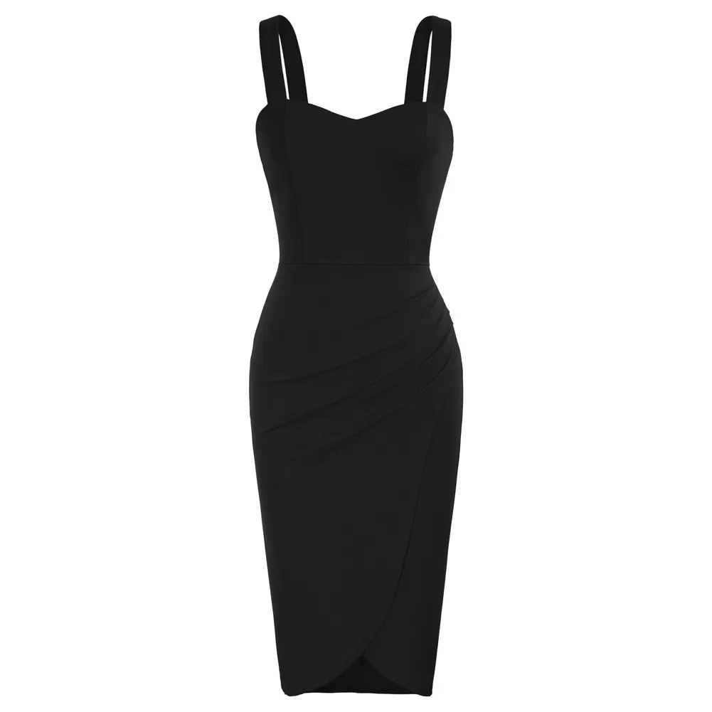 

Belle Poque Women's Ruched Bodycon Wrap Dress Sweetheart Neckline Dress 1950s Retro Vintage Cocktail Dresses Pancil Dress A30