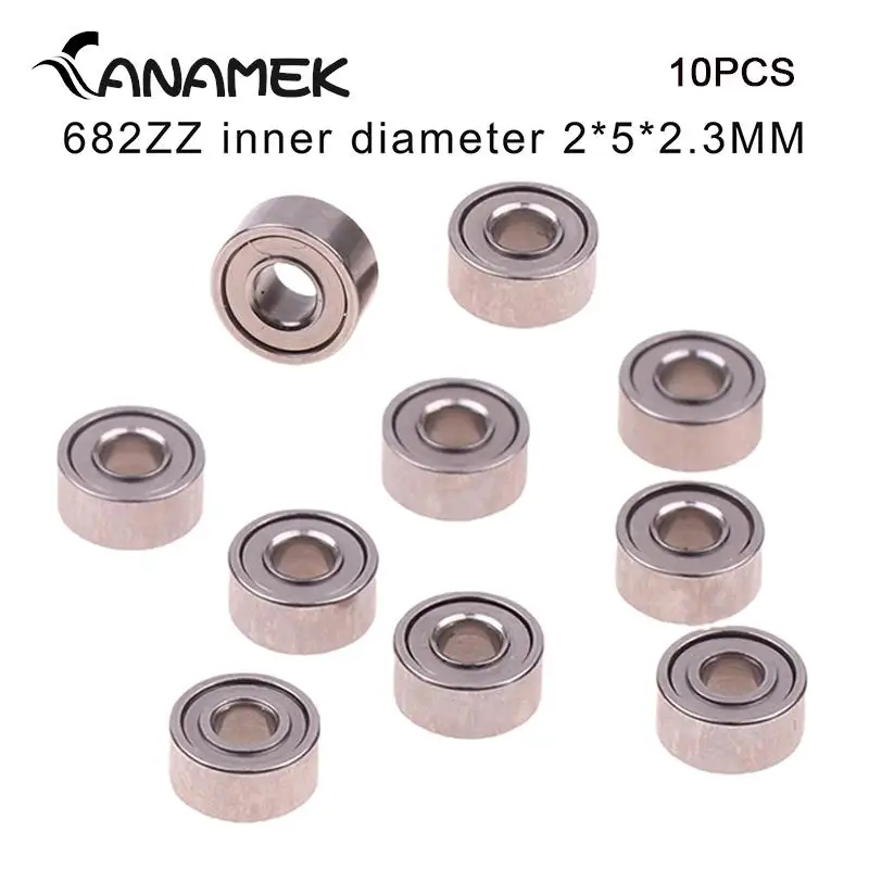 

10PCS 682ZZ 2*5*2.3mm Shielded Deep Groove Ball Bearings Bearing Miniature Full Ball Bearings