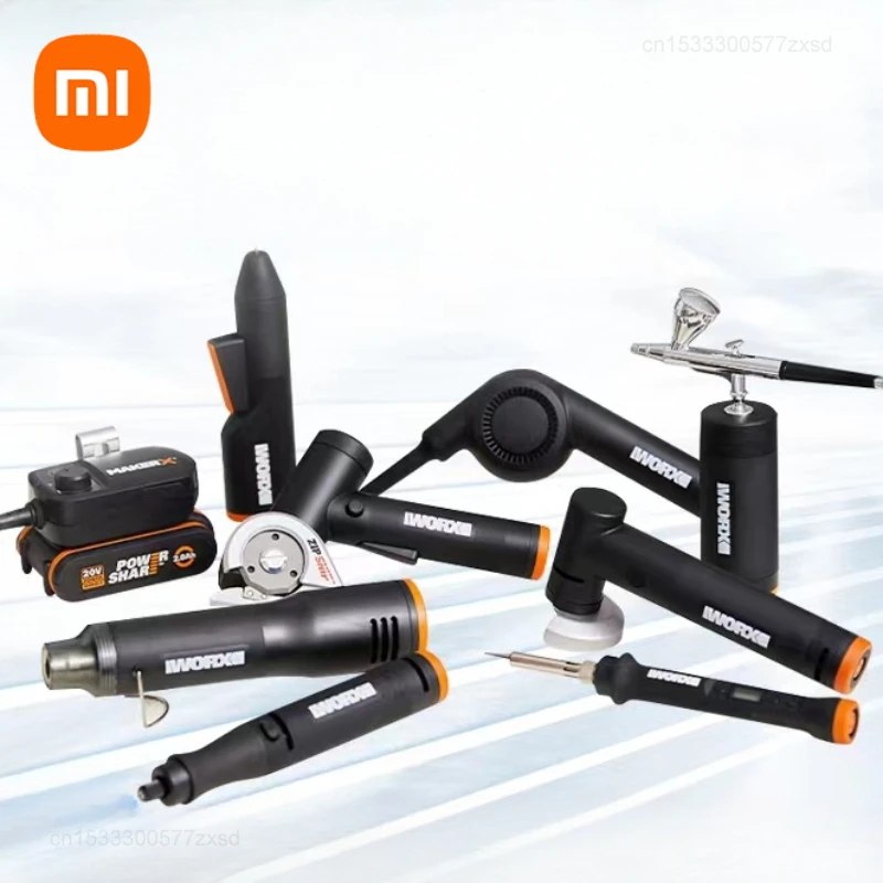 Xiaomi Worx 20V MakerX Tool Set Rotary Tool Angle Grinder Air Brush Wood and Metal Cutter Hot Glue Gun Blower Repair Tools Set