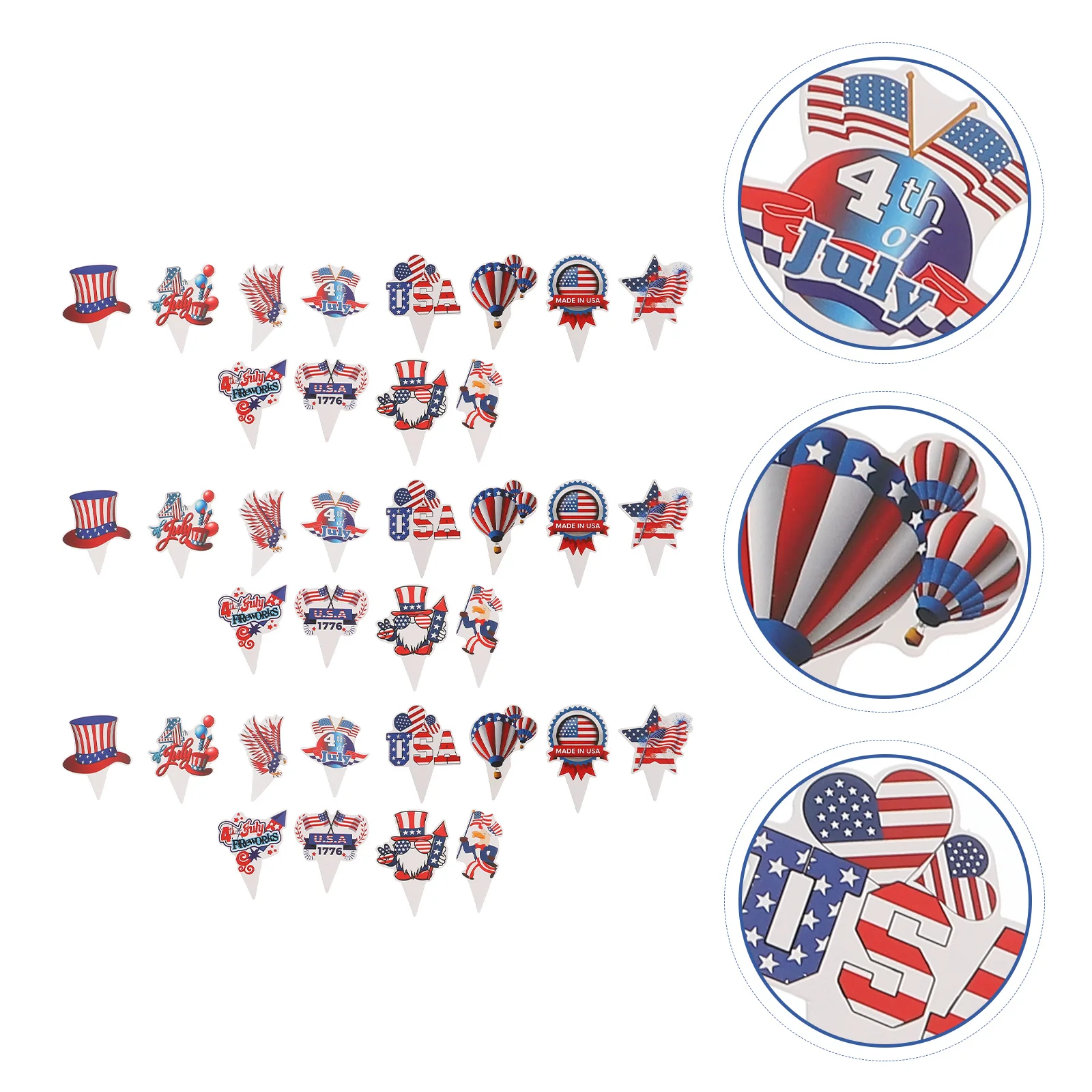 

Cake Day Cupcake July Patriotic Independence Of 4Th Picks Topper Party Toppers Insert Decoration Usa National Supplies Flag