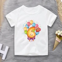 2022 new happy birthday gift tshirt baby boy clothes cartoon number 1 9 print funny t shirt kids summer tops boys girls t shirt