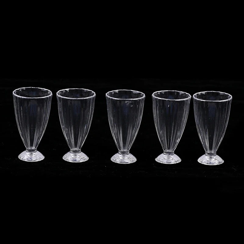 4/5/6/10/12Pcs 1/12 Dollhouse Miniature Wine Glass Mini Goblet Cup Toy Drink Cup coffee cups for Doll House Accessories images - 6