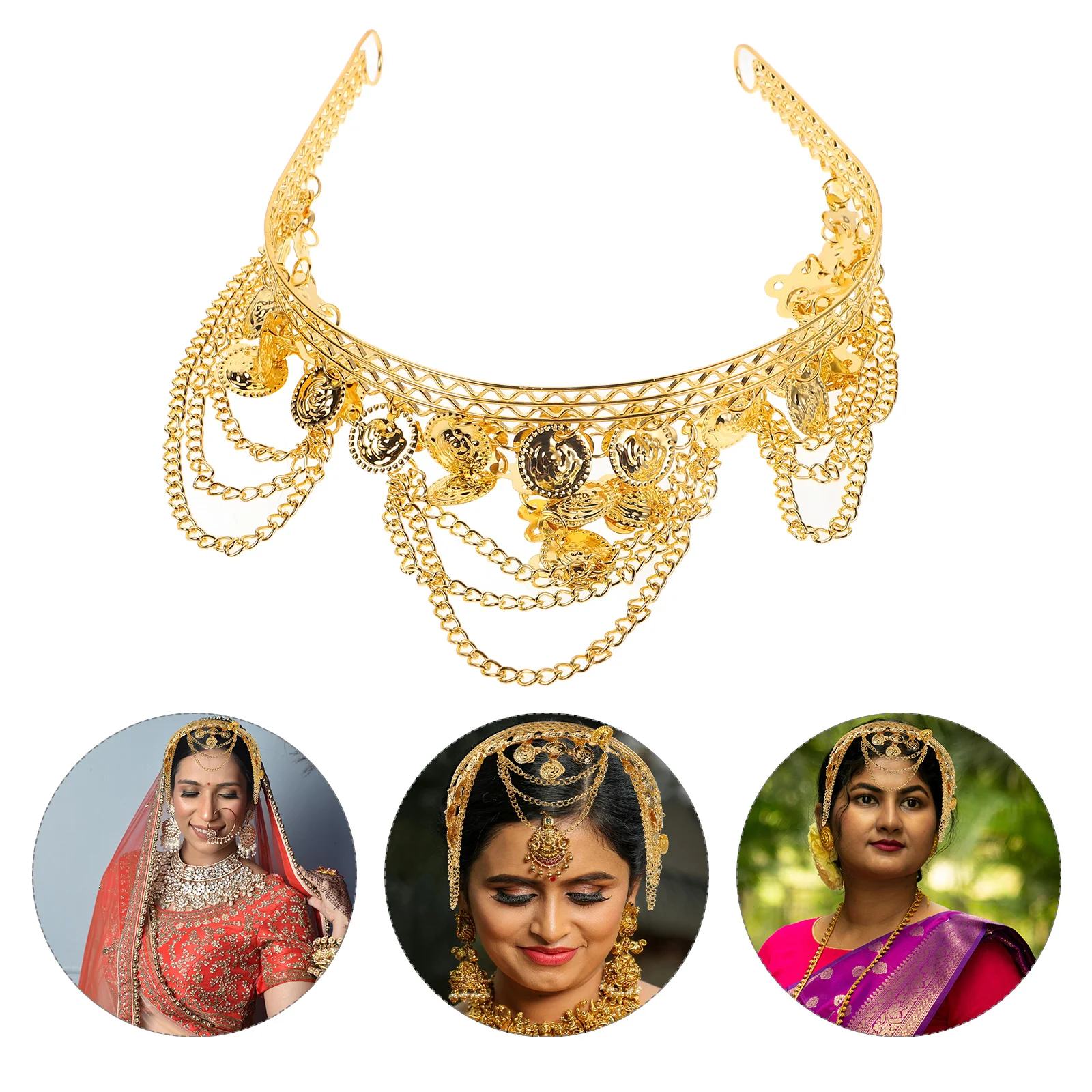 Аксессуары для волос Золотые украшения Ретро Пром Кисточка Племенный аксессуар