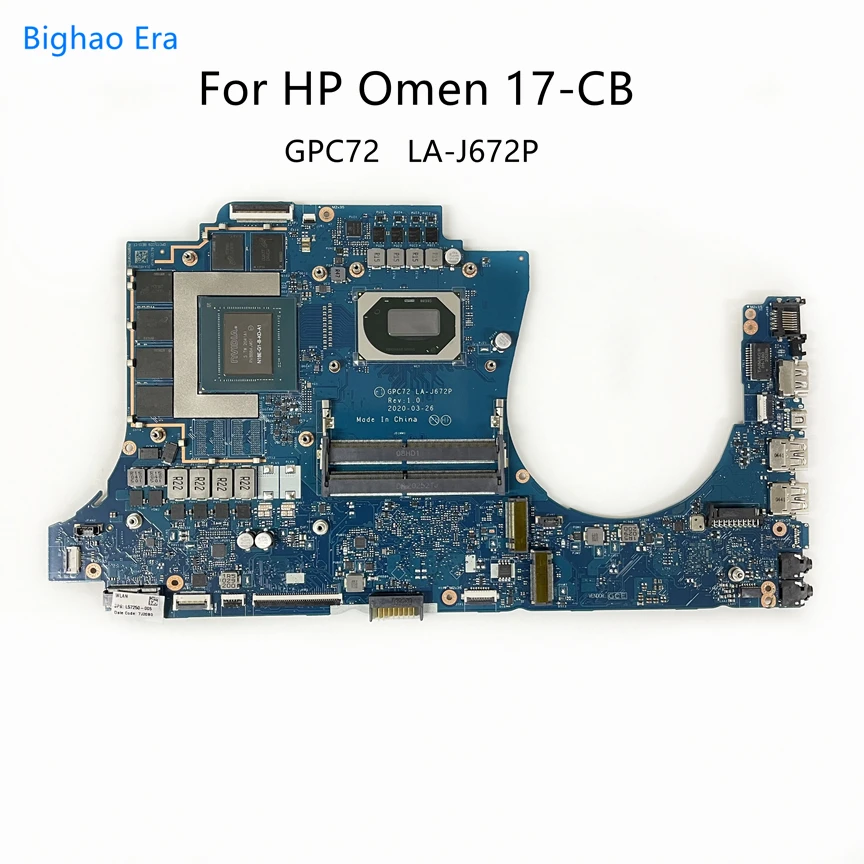 Материнская плата для ноутбука HP Omen 17-CB 17-cb1055ng GPC72 LA-J672P с процессором Intel CoRe i7-10750H
