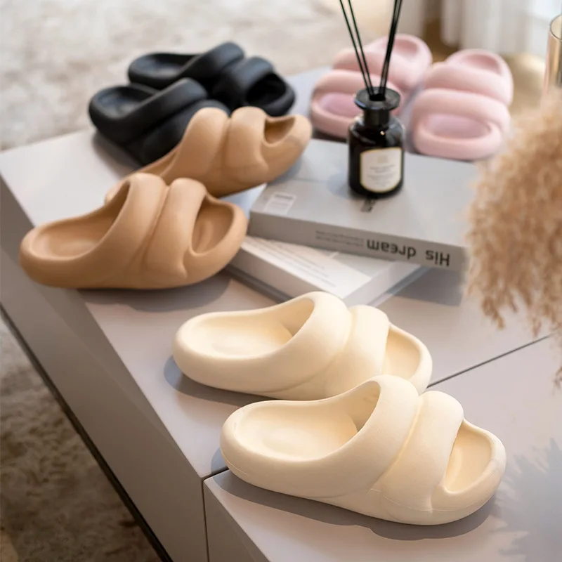 Summer Women's Slides Simple Leisure Design Fashion Platform Soft Non-Slip Sandals 2023 New Open Toe Indoor Bathroom Slippers