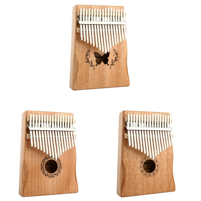 

Wooden Mini Thumb Piano 17 Keys Finger Piano Finger Harp Portable For Kids Adult