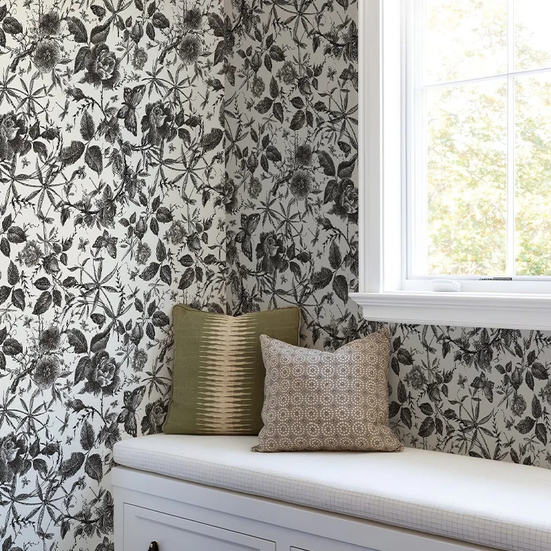 

PVC Self-adhesive Wallpaper Floral Wallpaper Dormitory Apartment Live Broadcast Room Background Wall Decoration Waterproof