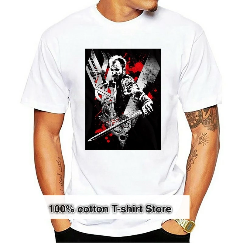 

Футболка мужская с рисунком викингов, Флоки, Рагнар, лотброк, история ТВ-шоу, черная в искусстве, хипстерская брендовая одежда в стиле Харадз...