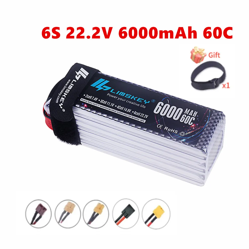 6S 22 2 В Lipo аккумулятор 6000 мАч 60C для дрона RC автомобиля вертолет квадрокоптер танк