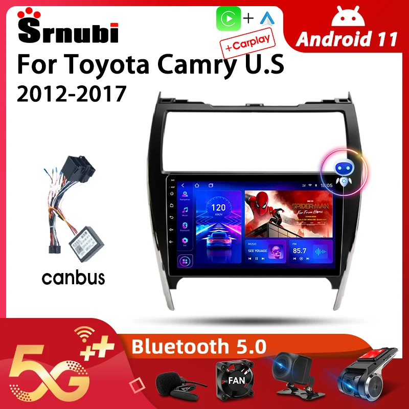 Srnubi Android 11 0 автомобильный радиоприемник для Toyota Camry 2012-2017 мультимедийный