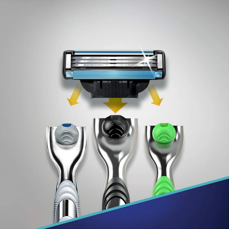 Фото Сменные лезвия для бритвы Gillette Mach 3 для мужчин, 3-слойные лезвия, сглаживающие лезвия стали, оригинальные лезвия для бритья Mach3 №4