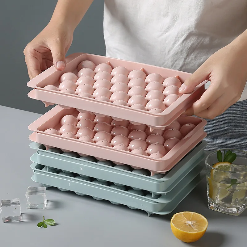 

Ice Cube Trays Ice Mold Ice Hockey Ice Ball Lattice Pub Spherical Frozen Ice Making Tool Creative Food Jelly Moulds Box With Lid