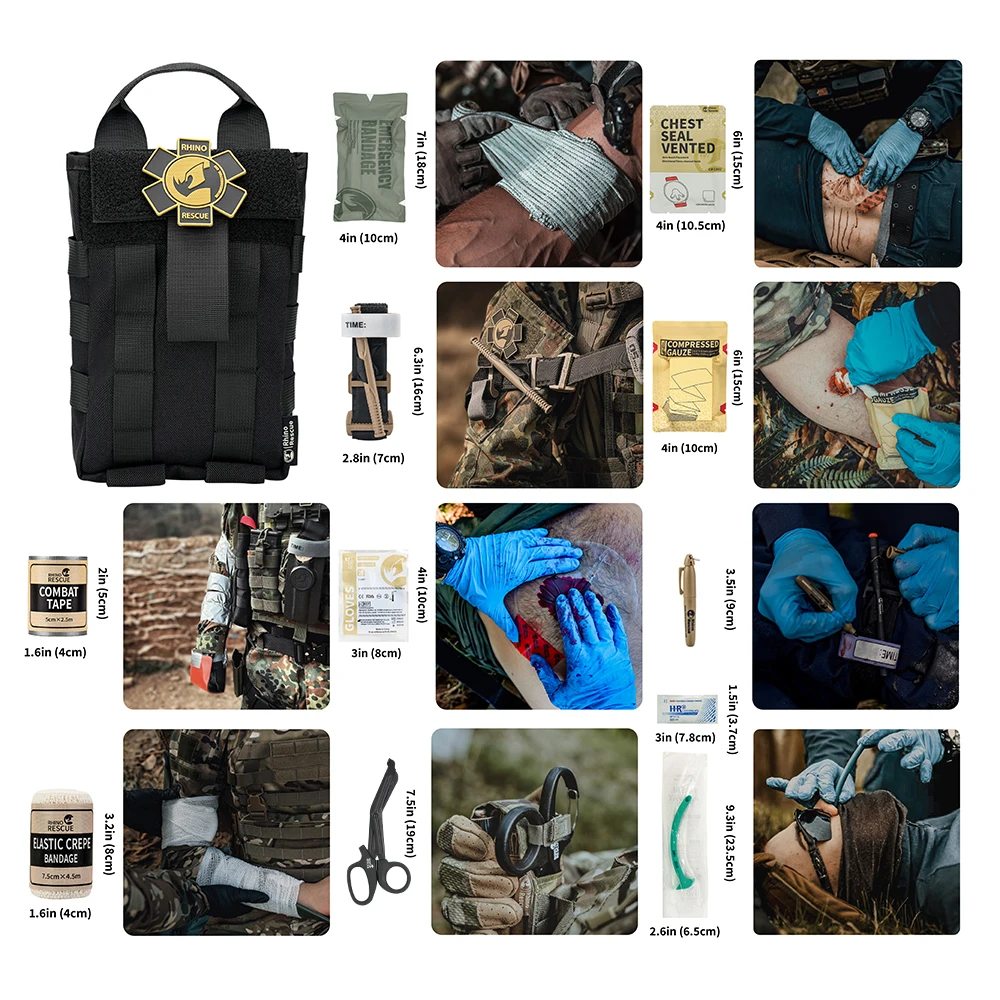 Фото Тактическая аптечка IFAK Molle, нейлоновая сумка EMT 500D с жгуткой, нагрудное уплотнение, повязка для экстренной помощи на открытом воздухе №4