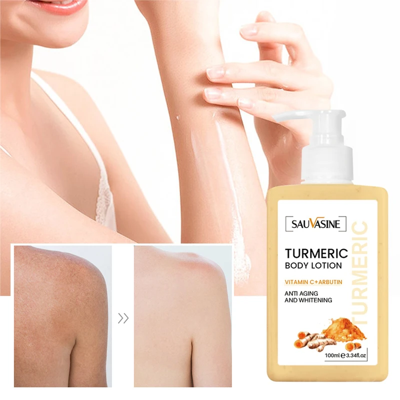 

100ml Body Whitening Cream Turmeric Body Lotion Anti Aging Long-lasting Moisturizing Smooth Skin Lightening Cream for Dark Skin