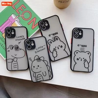 cartoom animal camera lens protection phone cases for iphone 13 12 11 pro max 13 mini xr xs max 7 8 6 6s plus cover black color