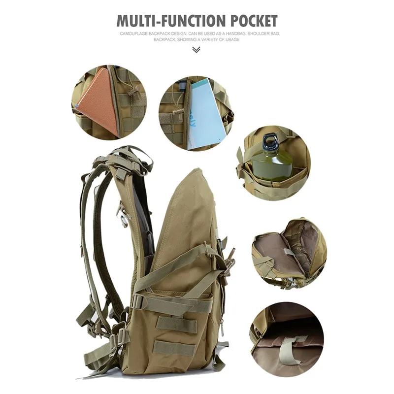

Durable Camo Backpack for Camping and Mountaineering with Ample Storage Space