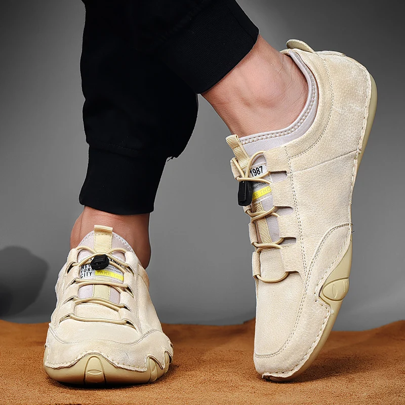 

Men Sneakers Real Pigskin Leather Shoes Men Loafers Shoes Fashion Slip on Men Driving Shoes Soft Sapato Masculino Mocassin Homme