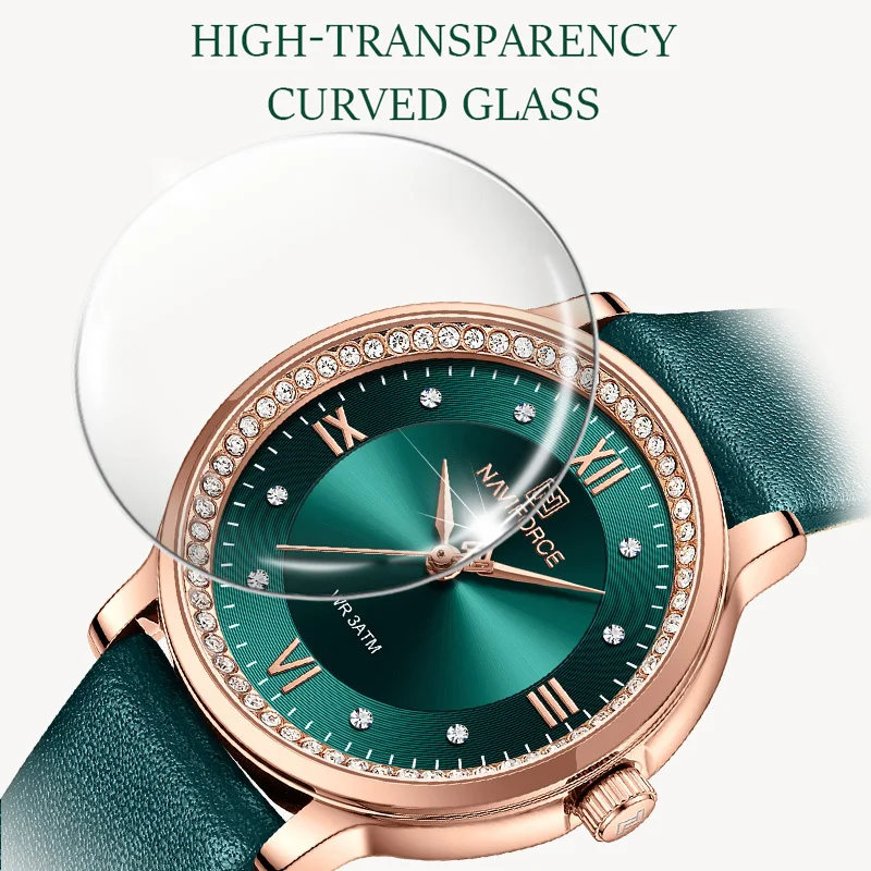 NAVIFORCE Women Watch Fashion Simple Lady Waterproof Quartz Leather Bracelet  Wristwatches Girlfriend Gift Relogio Feminino