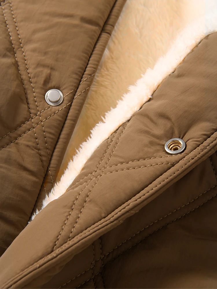 Senma up Baseball Collar Cotton-padded jacket Male 2024 Autumn and Winter Student Jacket Rhombus Fleece-lined Warm Co...