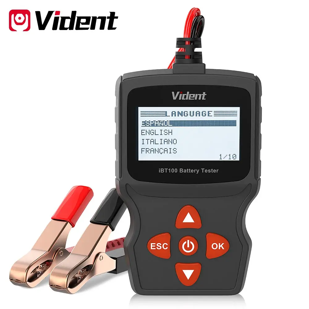 

Анализатор аккумулятора Vident iBT100, 12 В, для утопленных, AGM, GEL 100-1100CCA, автомобильный тестер, диагностический инструмент