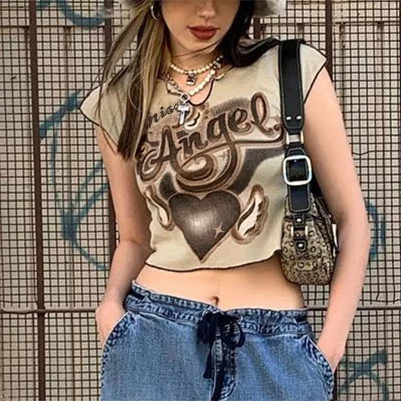 

Женская маленькая футболка, женская короткая футболка, новинка 2022, Лидер продаж, короткий топ с изображением старой девушки, готический Топ