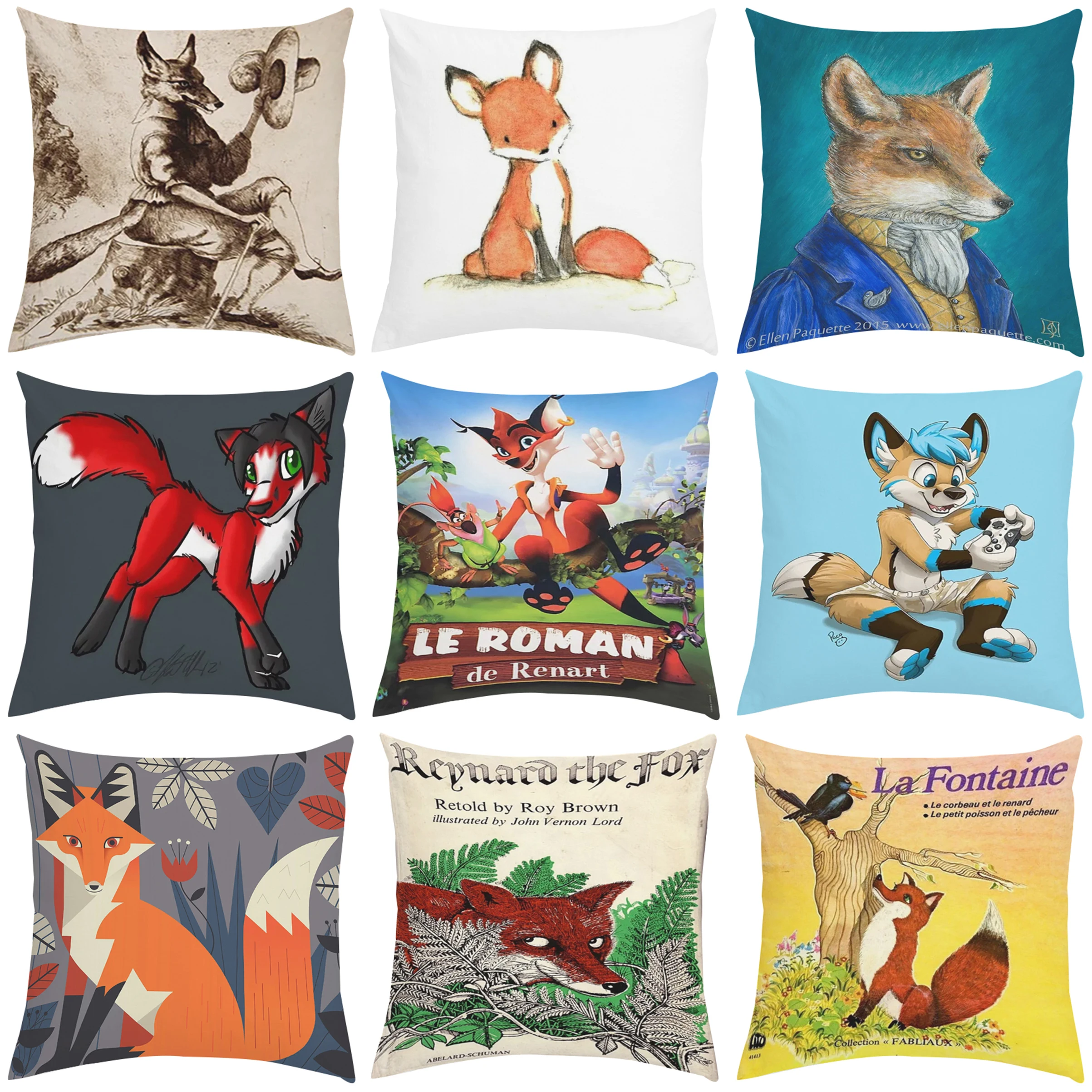 

Fox Animal Sofa Cushions Pillow Cover Decorative Pillows Covers Fall Decor Pillowcases 50x50 Pilow Cases Car Decoration 45x45