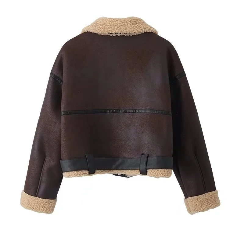 Fur One Coat Women's Short Locomotive Lamb Fur Grass 2022 New Thickened Leather Jacket Female Winter