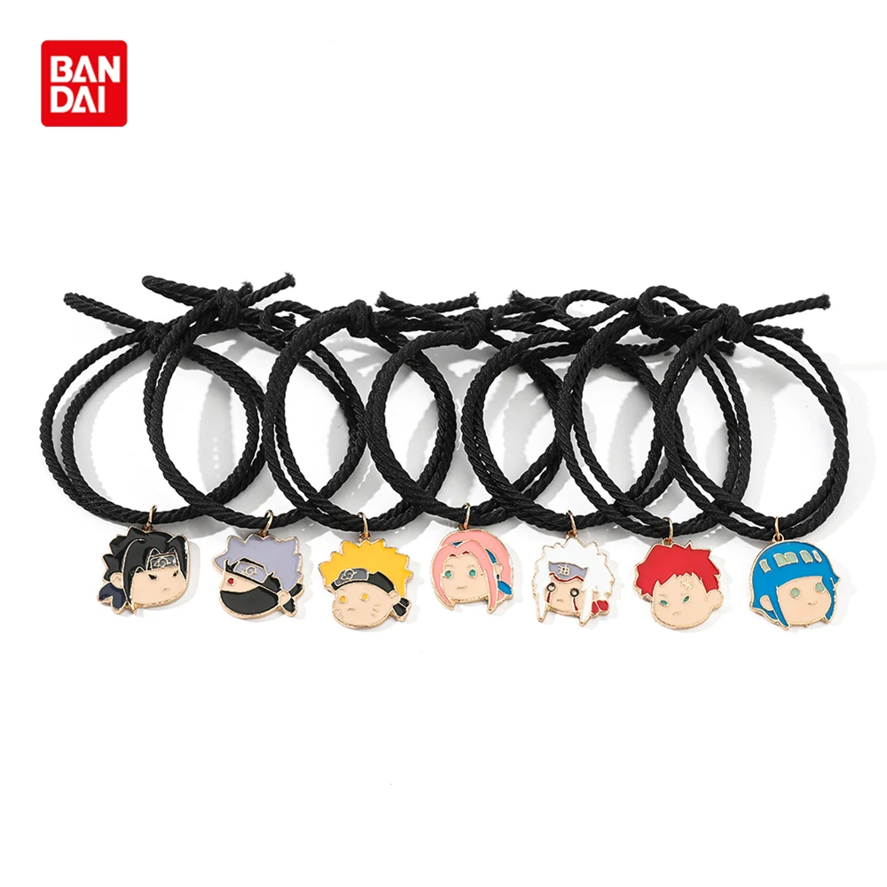 Повязка для волос Bandai с аниме Наруто, милая повязка для волос Kakashi Sasuke для женщин и девушек, Черные резинки для волос, эластичная повязка на г...