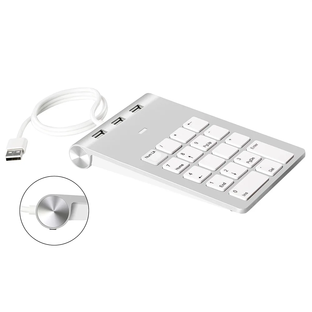 

USB Numeric Keypad 18 Keys Mini USB 2.0 Hubs for Digital Keyboard Ultra Slim Number Pad for Compute PC Laptop