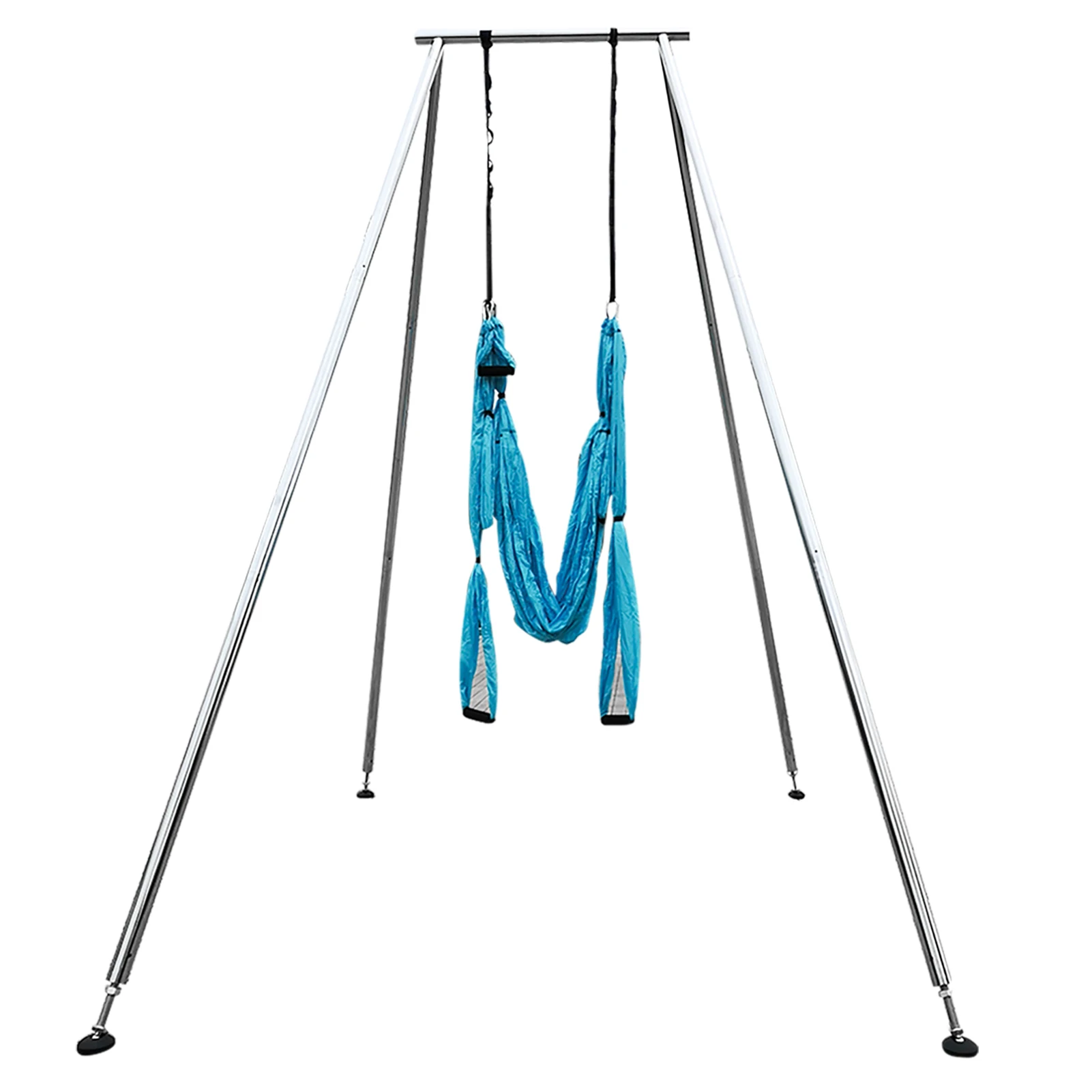 

Indoor Outdoor Aerial Yoga Stand Frame Yoga Body Swing Inversion Stand with Belt Blue