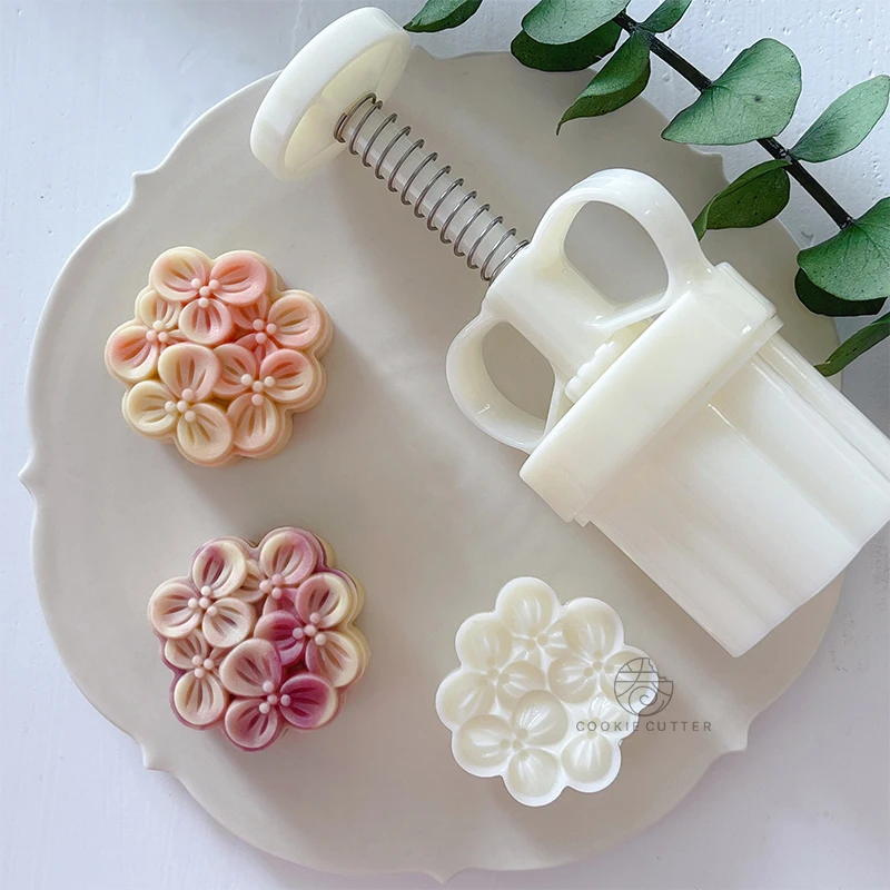 

50g Osmanthus Mooncake Mould Mid-autumn Festival 3D Flower Shape Cookie Stamp Pastry Dessert Fondant Cake Decoration Tools