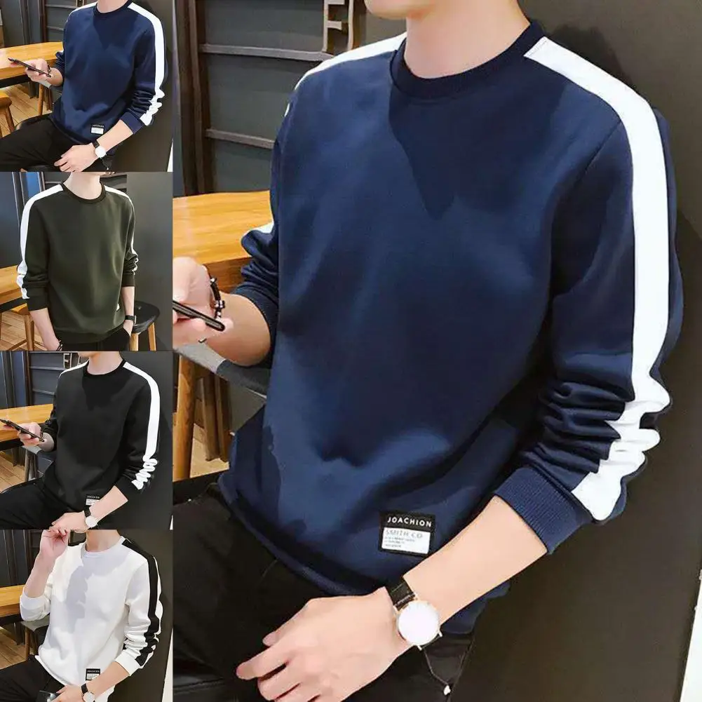 

Autumn Shirt Clothes Men Shirt Pullover O Neck Trendy Leisure Men Top