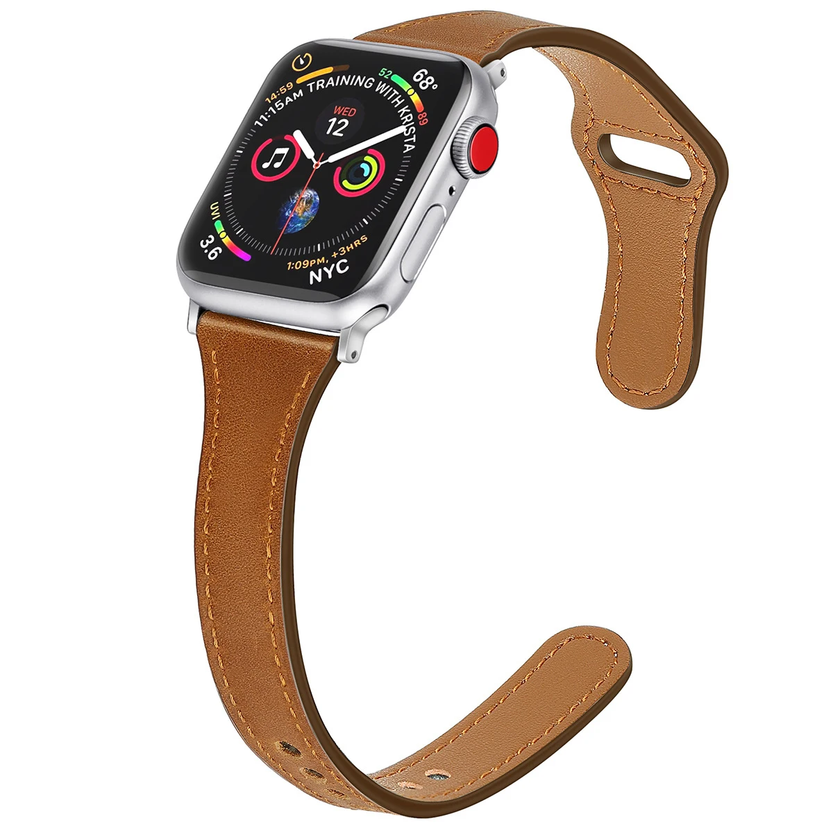 

Тонкий ремешок для Apple watch band 45 мм 41 мм 40 мм 44 мм iWatch 38 мм 42 мм, браслет из натуральной кожи для наручных часов Apple watch 5 4 3 SE 6 7