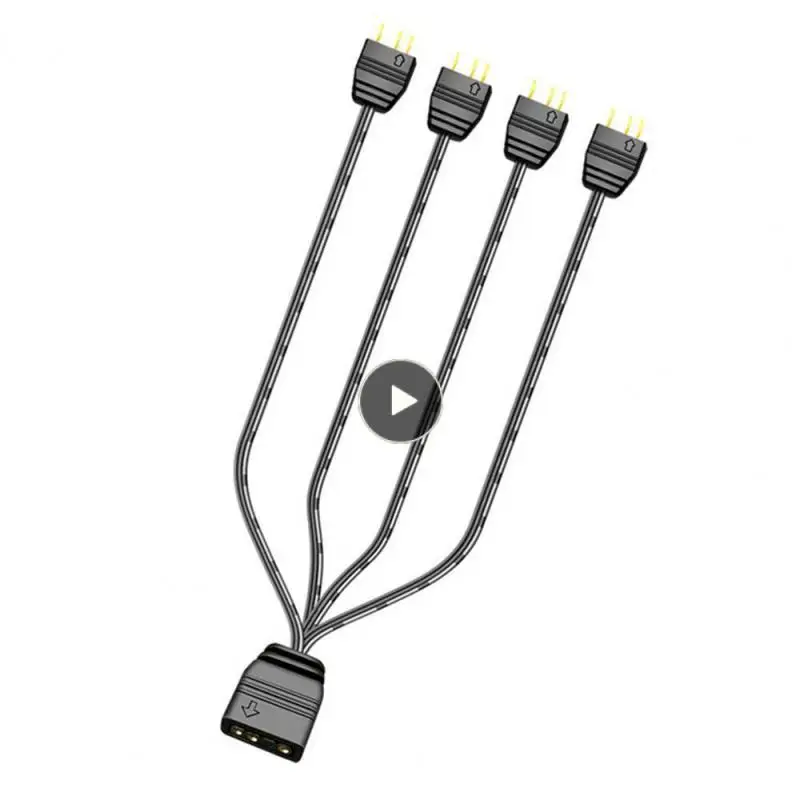 

5v Synchronization Hub 1 In 2 / 1 In 4 Widely Compatible Extension Cord Black 5vargb Extension Line Adapters 3pin Line Expansion