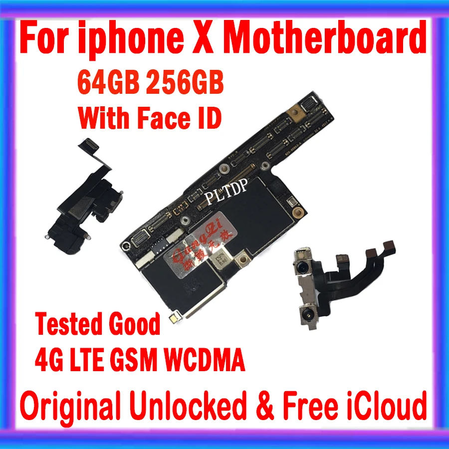 

Материнская плата для iphone X с системой IOS поддержка обновления 100% оригинальная логическая плата 64 Гб 256 ГБ Заводская разблокировка Бесплатный iCloud пластина