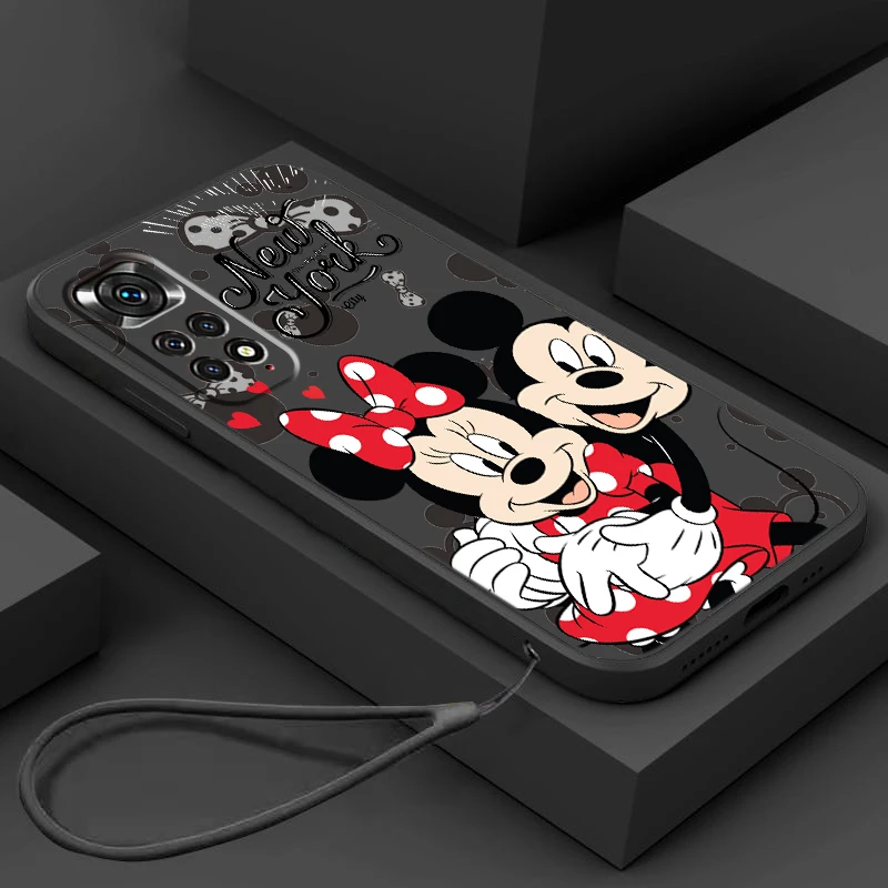 

Disney Mickey Cute Phone Case For Redmi Note 12 11T 11S 11E 10S 10T 10 9T Pro Plus Liquid Rope Funda Cover