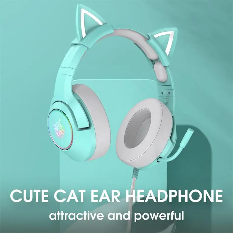 

Cat Helmet Wired Bluetooth Headphones Kids Headphones Cat Ear Headphones Music Game Headset With Flash LED Light Kids Gifts