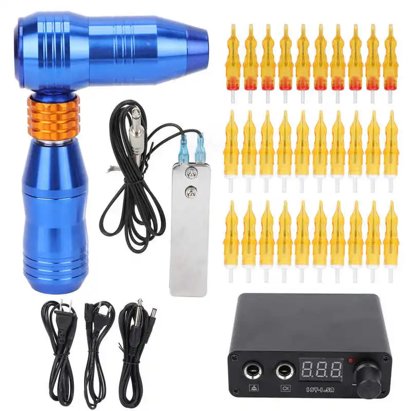 

Rotary Tattoo Machine Pen Complete Rotary Tattoo Machine Stainless Steel Tattoo Needles Small Vibration Adjustable Length 0.1V