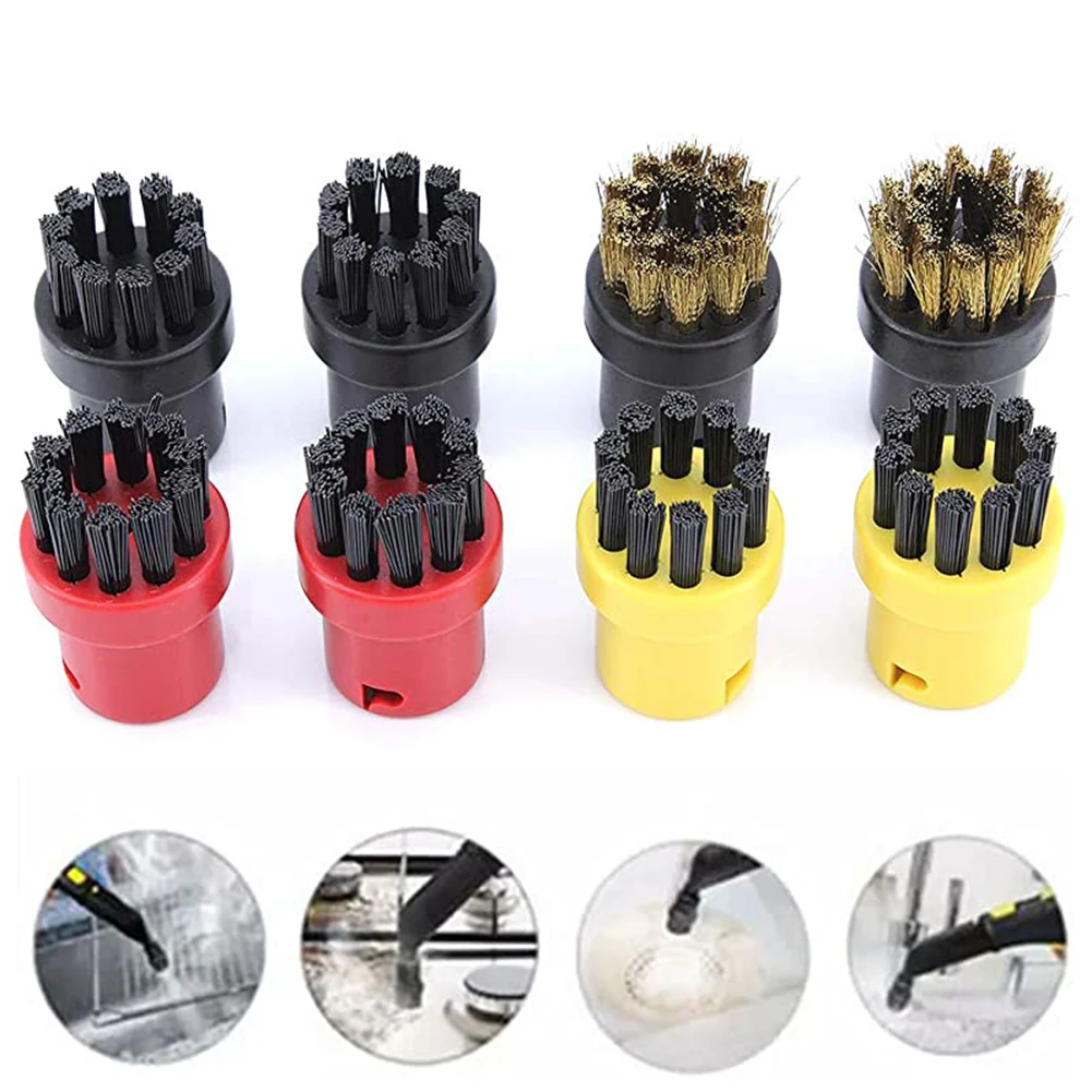 

8 шт., насадка-щетка для ручного инструмента для пароочистителя KARCHER SC1 SC2 SC3 SC4 SC5, щетки с круглой щетиной, сменные аксессуары, щетка для очистк...