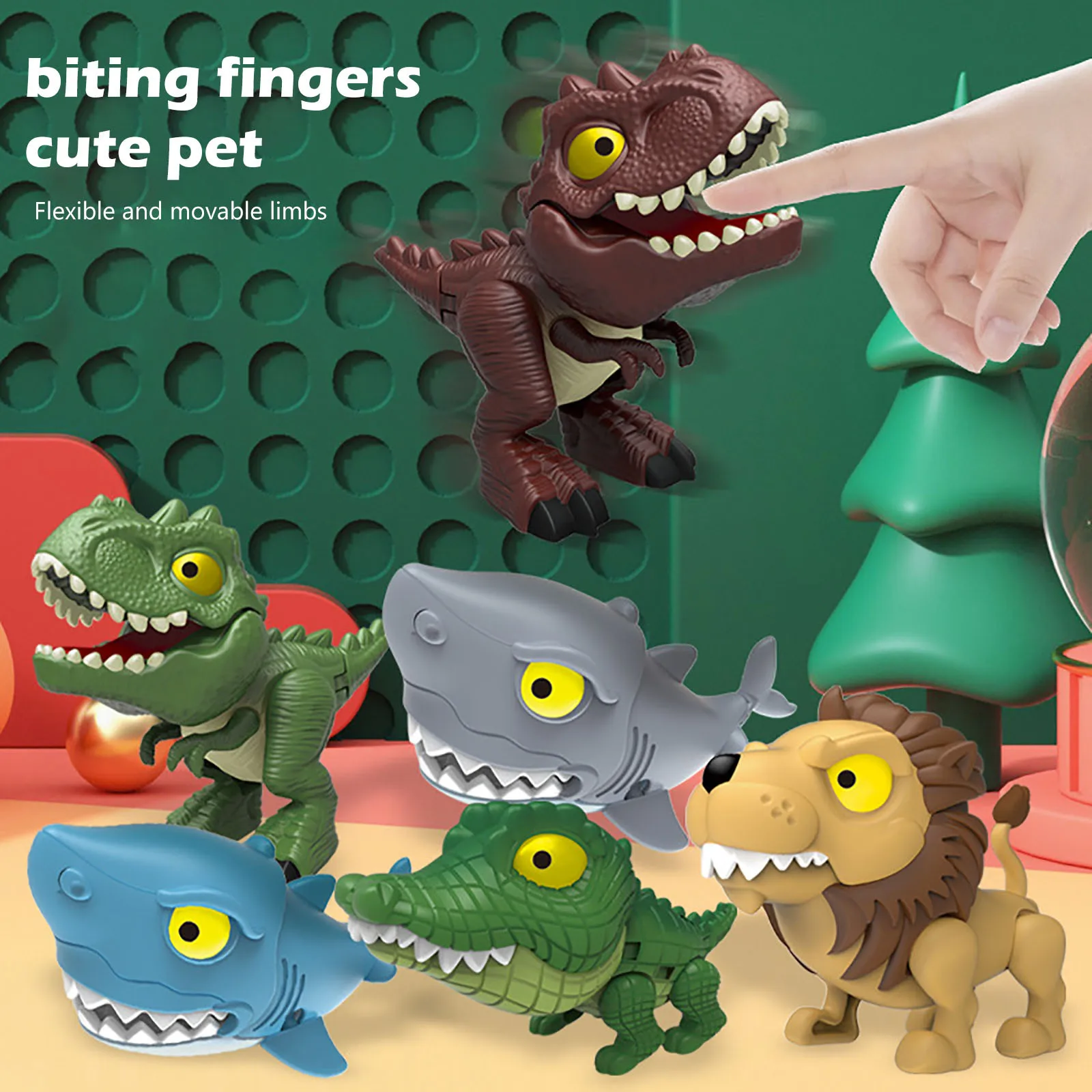 Интерактивное животное динозавр кусающий палец руки игры Пальчиковый