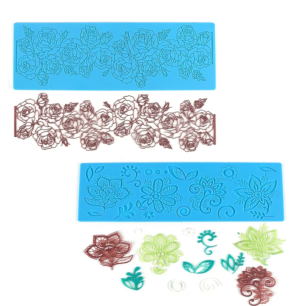 

Lace Silicone Mold Mould Sugar Craft Fondant Mat Cake Decorating Baking Tools