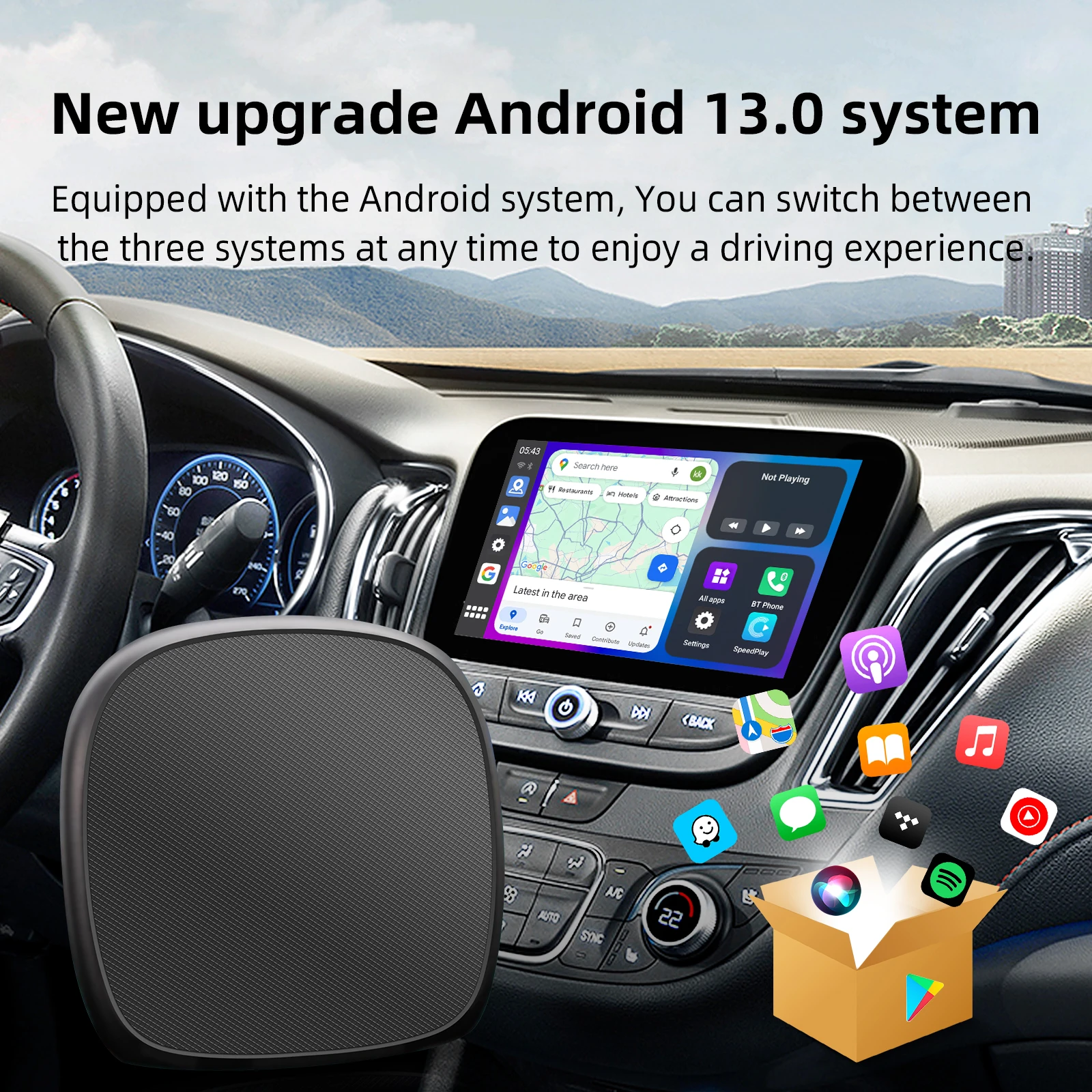 Фото Ezonetronics CarPlay Android Ai Box Проводной к беспроводному carplay Android Восьмиядерный процессор 4G + 64G 8G + 128GP Поддержка Plug and Play Выход HDMI №4