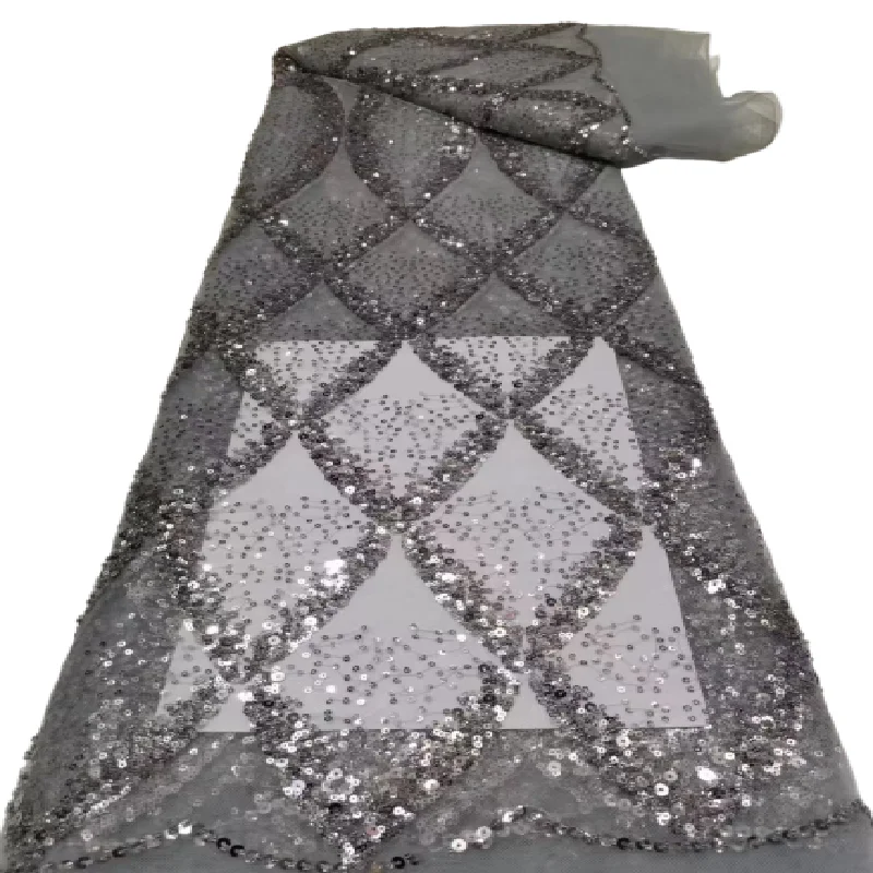 

Новейшая африканская кружевная ткань с блестками 2022, Высококачественная нигерийская французская Тюлевая кружевная ткань с вышивкой для женского платья