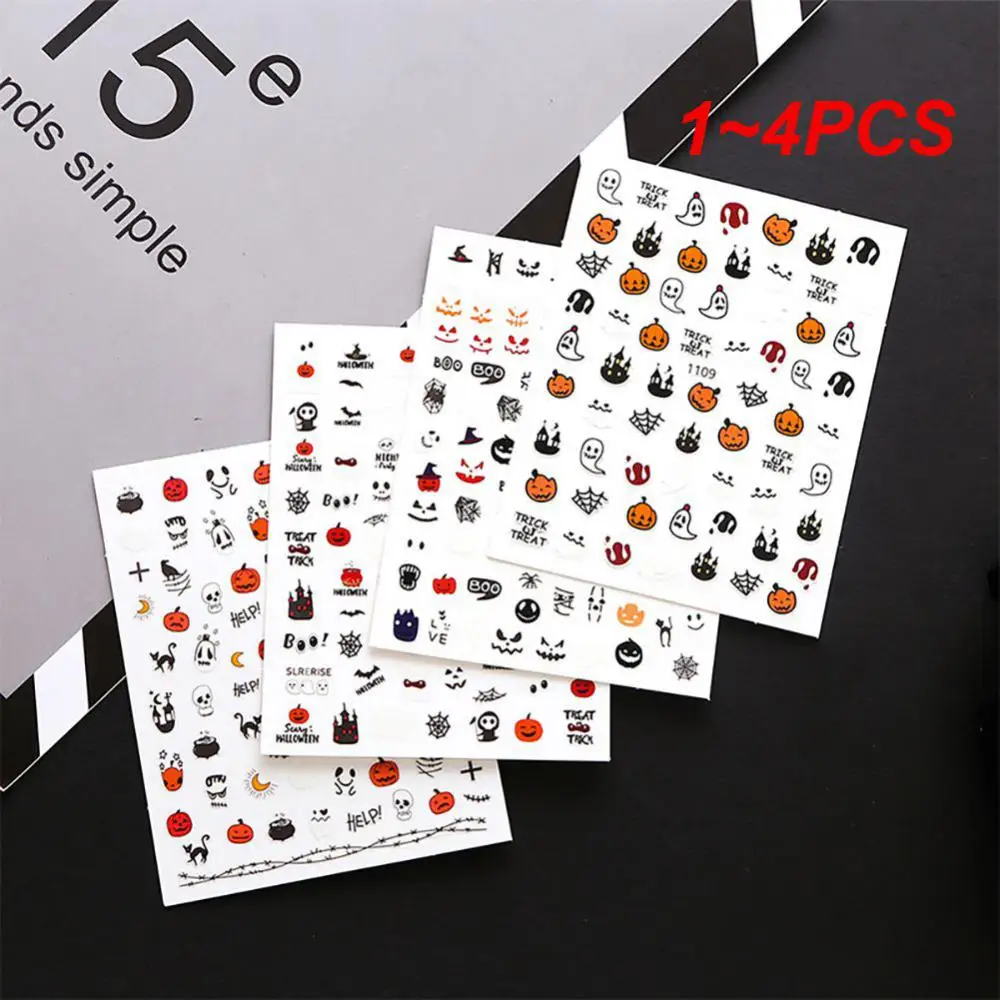 1 ~ 4 шт. Хэллоуин простой в использовании праздничный светящийся дизайн ногтей