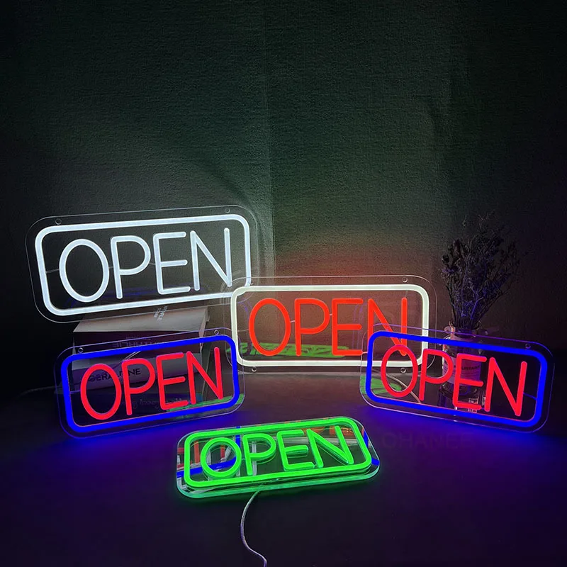OHANEONK Open Sign Bar Shop Decoration Flex Silicone LED Neon Sign Wall Window Hanging Decoration