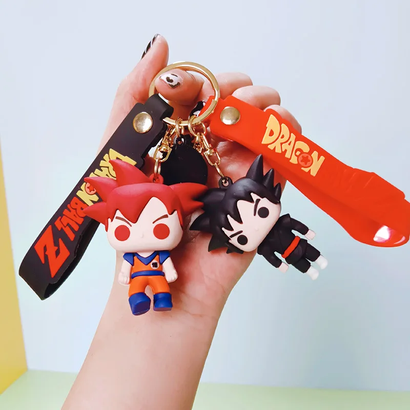 

Cute Dragon Ball Kakarotto Keychain Cartoon Schoolbag Doll Pendant Accessories Kawaii Car Key Ornaments Kids Doll Holiday Gift