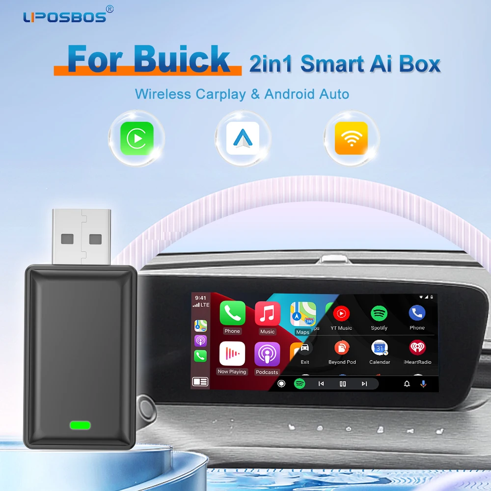 Беспроводной адаптер CarPlay Android Auto 2 в 1 Smart Dongle Play &amp Plug для Buick Excelle LaCrosse Encore анклава