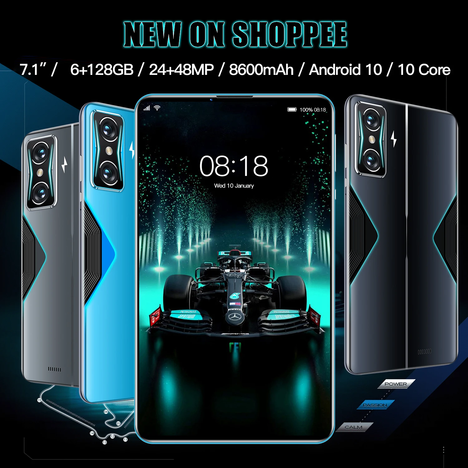 

Мини-ПК, 10 ядер, 870 мАч, 6 + 8600 ГБ, Android 10