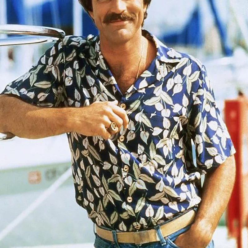 

Men Shirt Summer Fashion Floral Print Loose Shirt Men's Casual Turn-down Collar Cardigan Single Breasted Short Sleeve Shirt Top